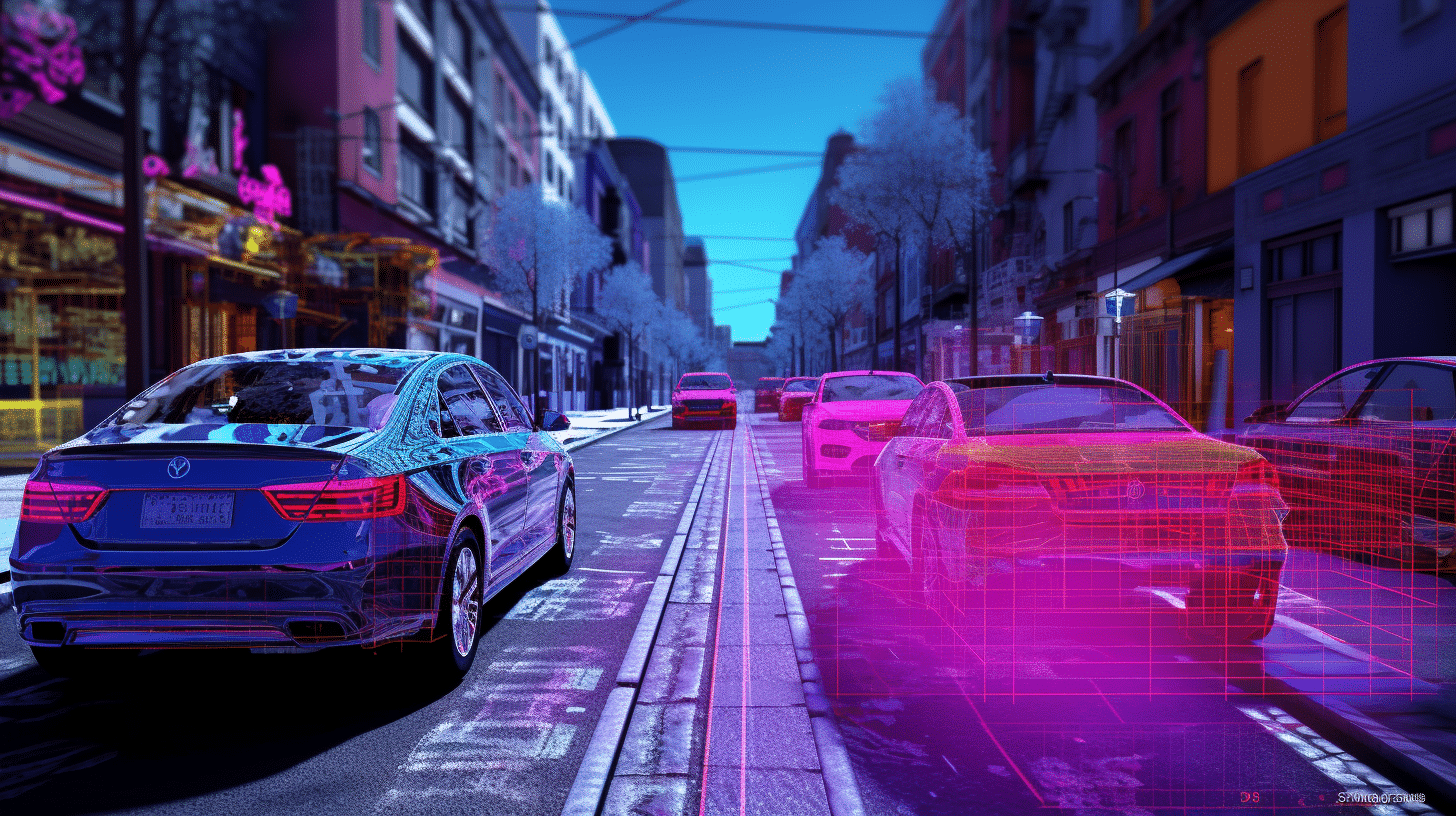 LiDAR point cloud data visualization with 3D bounding boxes and semantic segmentation for autonomous vehicle perception