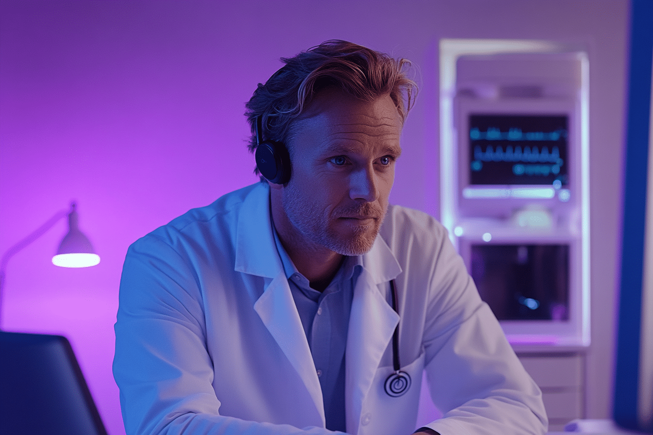 Dr. Hansen consulting with patient